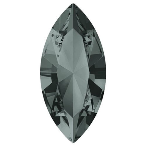 8pcs diamant noir 215 xilion navette de pierre de fantaisie en verre de cristaux de forme ovale feui sku-49269