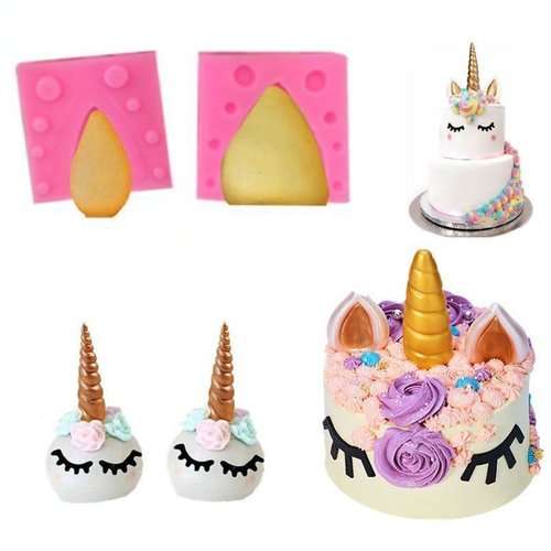 Licorne oreilles de cheval magique 3d en silicone de chocolat savon gâteau fondant l'argile de résin sku-76047