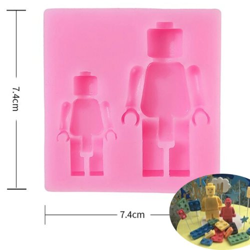 2 enfants jouet robots 3d silicone chocolat savon gâteau fondant argile résine cire gelée faisant mo sku-76450