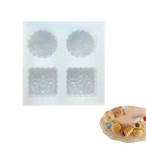 4 témoin w ornements maison de poupée fée de jardin miniature d'aliments sucrés 3d silicone argile d sku-76182