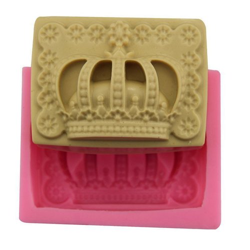 Couronne royale de la reine rectangle 3d en silicone de chocolat savon gâteau fondant l'argile de ré sku-76367