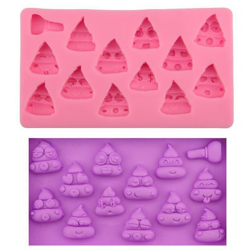 Happy poo sourire emoji 3d en silicone de chocolat savon gâteau fondant l'argile de résine cire gelé sku-76466