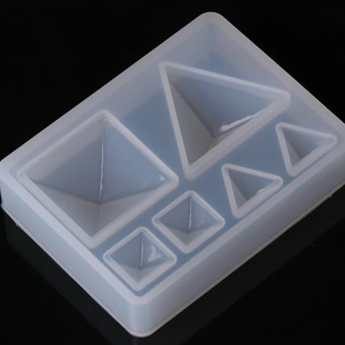 1pc transparent 6 pyramide triangle carré en silicone cabochon de fabrication de moule de tiroir de  sku-49494
