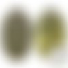 6pcs cristal irisé vert 001irig ovale xilion pendentif en verre de cristaux noirs de la moitié 6028  sku-49211
