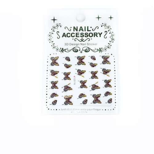 1 feuille de papillon 3d nail art autocollant autocollants stickers appliques set de bricolage de la sku-49396