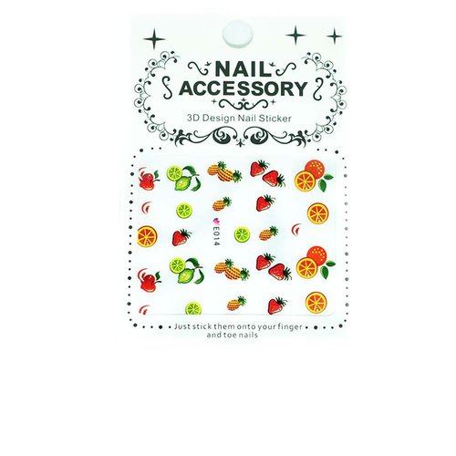 1 feuille de fruit mix orange ananas fraise lime 3d nail art autocollant autocollants stickers appli sku-49397