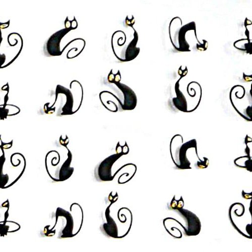 1 feuille d'or noir crazy cat 3d nail art autocollant autocollants stickers appliques set de bricola sku-49406