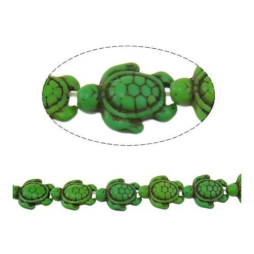 10pcs tortue verte turquoise look howlite pierres précieuses perles de pierre 18mm x 15mm x 7mm sku-43690