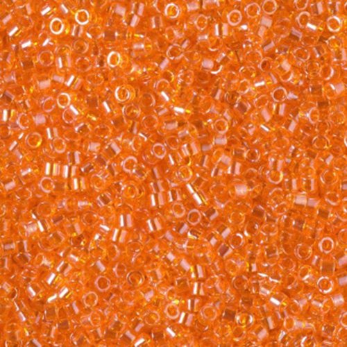 5g orange transparent lustre delica 11/0 de verre japonaises miyuki perles de rocaille db-1887 cylin sku-110600