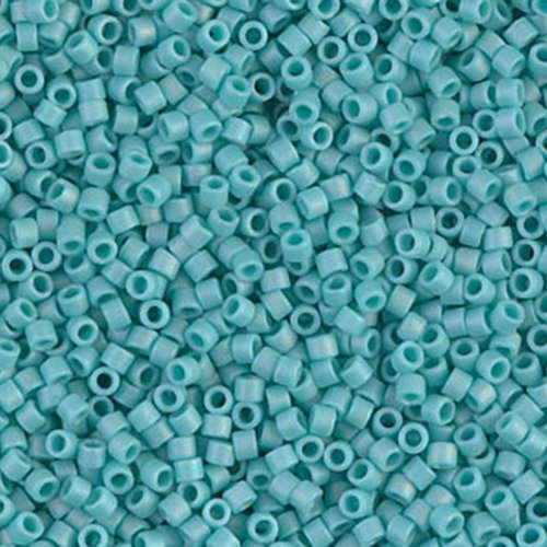 5g opaque turquoise ab mat delica 11/0 verre vert japonais en perles de rocaille miyuki db-0878 cyli sku-110604