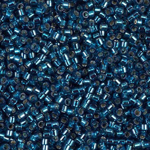 5g d'argent bordée de zircon bleu teint delica 11/0 de verre japonaises miyuki perles de rocaille db sku-110613