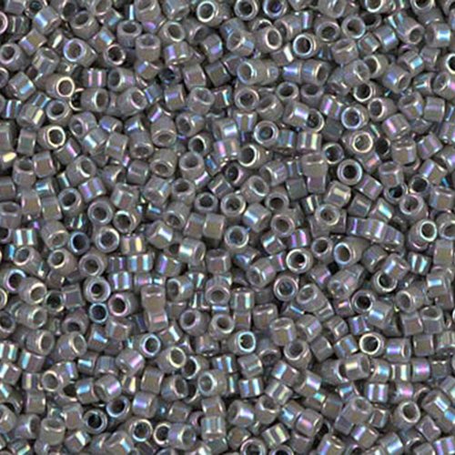 5g opaque gris ab delica 11/0 verre lustre japonaise miyuki perles de rocaille db-0168 cylindre rond sku-110504