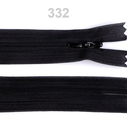 1pc 332 noir invisible en nylon à fermeture éclair largeur de 3mm longueur 60 cm dederon bobine bout sku-62291