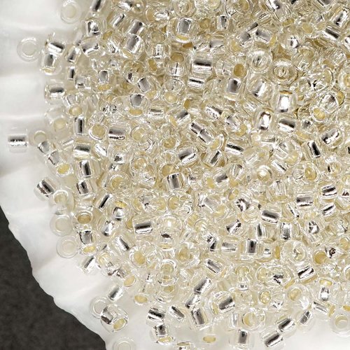 20g de verre rond en cristal doublé d'argent perles japonaises de graines de toho 15/0 tr-15-21 1 6  sku-111044