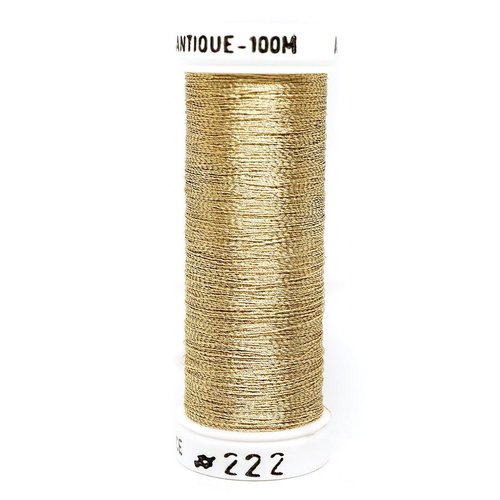 1 bobine d'or antique 222 metallics au ver a soie la française métallique fil de broderie luneville  sku-121578