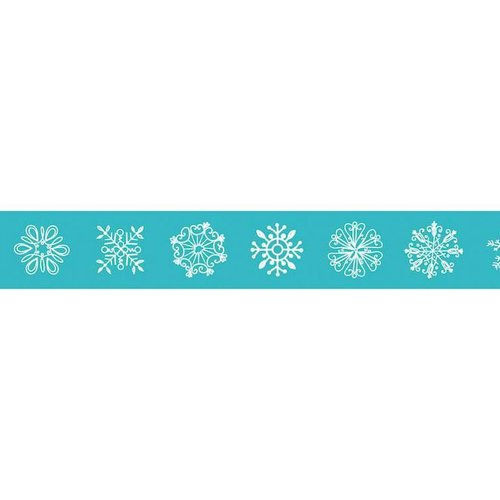 Washi ruban décoratif adhésif - 10 m x 15 mm - bleu et de flocons de neige folia bringmann sku-114836