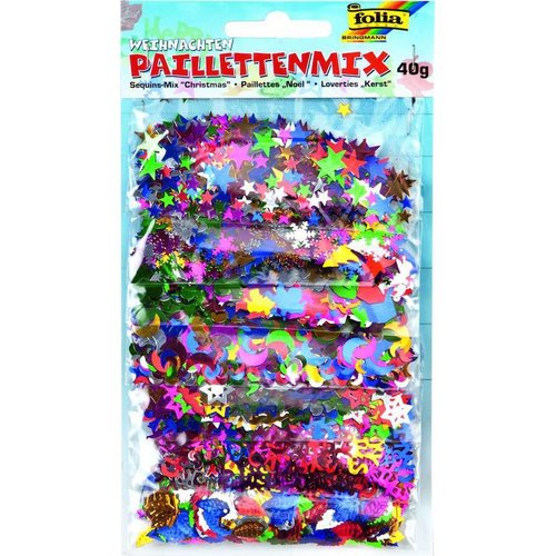 Paillettes - mix - "noël" - 40g folia bringmann sku-116798