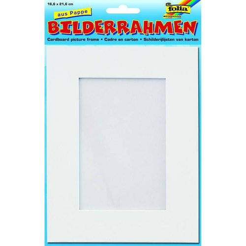 Cadre de papier - extra fort en carton de couleur blanche folia bringmann sku-116545