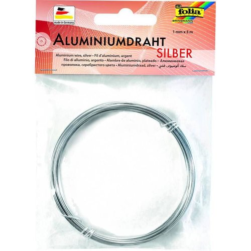 Fil aluminium - argent - 1 mm x 5 m folia bringmann sku-116703