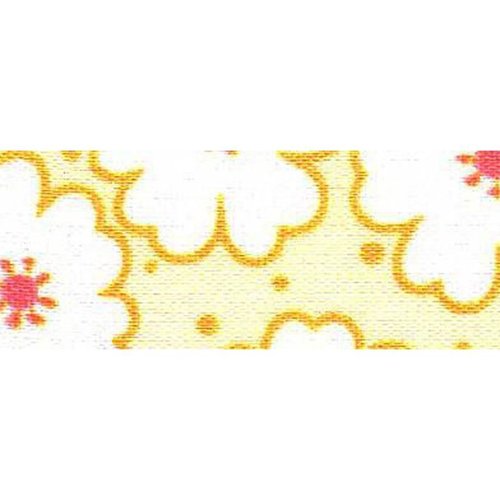 Tissu ruban décoratif adhésif fleurs de couleur jaune folia bringmann sku-117547