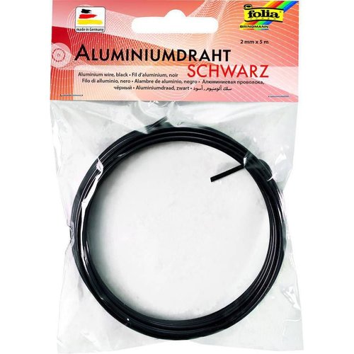Fil aluminium - 2mm x 5 m - noir folia bringmann sku-117573