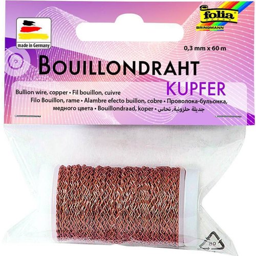 Reliure décorative fil de 0 3 mm x 60 m - cuivre folia bringmann sku-117576