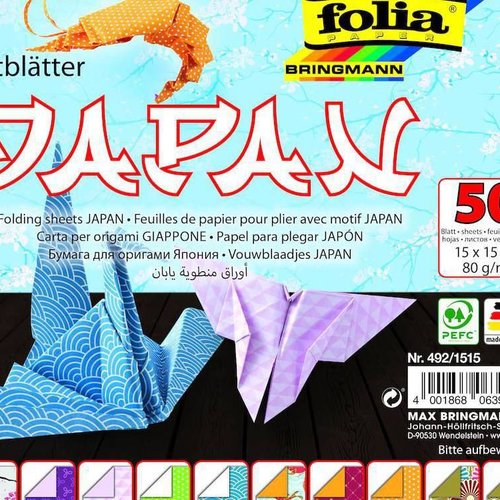 Origami papier "japon" - 80g / m2 - 15 x 15 cm folia bringmann sku-118934