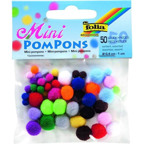 Mini pompons - - 50 pc du mélange des couleurs le charme de sac à main anniversaire décoration chamb sku-117129