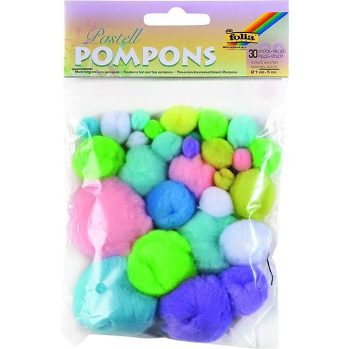 Pompons - 30 pièces - couleurs pastel des fournitures d'artisanat charme de sac à main anniversaire  sku-117275
