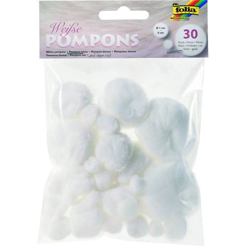 Pompons - - 30 pcs - blanc des fournitures d'artisanat charme de sac à main anniversaire décoration  sku-118248