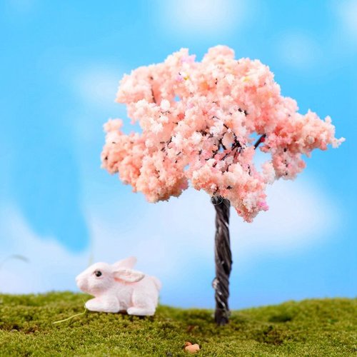 2pcs blanc rose fleur arbre en fleurs plantes artificielles arbres miniatures intérieur miniature ma sku-128342