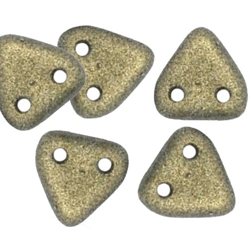 50pcs metallic suede triangle d'or tchèque en verre mat czechmates camarades de perles de rocaille e sku-112529