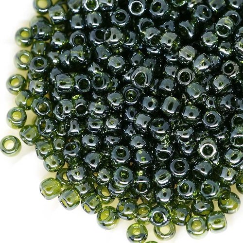 10g transparent lustered olivine vert rond en verre japonais toho perles de rocaille 11/0 tr-11-119  sku-111018