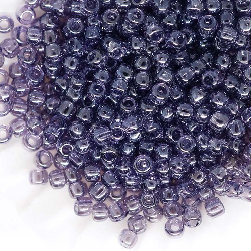 10g transparent lustered sucre prune pourpre violet rond en verre japonais toho perles de rocaille 1 sku-111021