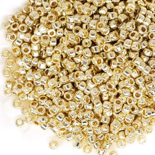 20g permafinish perles de graine de toho japonaises de verre rondes métalliques en argent en alumini sku-111047