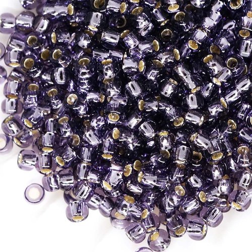 10g d'argent bordée de tanzanite violet rond en verre japonais toho perles de rocaille 11/0 tr-11-39 sku-111010