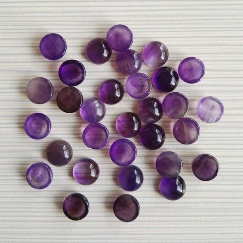 5pcs violet en forme de dôme rond dos plat améthyste pierre naturelle focal cabochon de bohème bijou sku-128670
