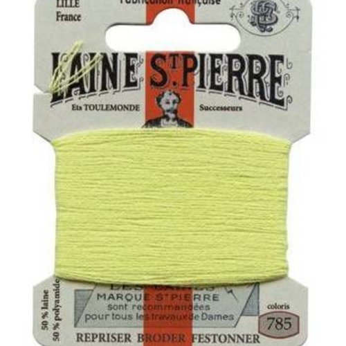 1 carte de la chaux 785 laine st saint-pierre-sajou à repriser de fil de broderie de polyamide vert  sku-130299