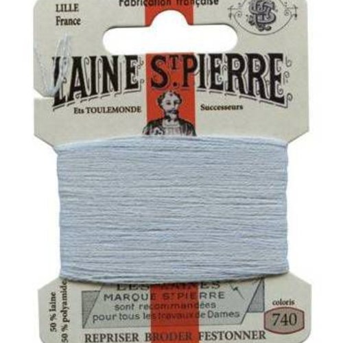 1 carte d'azur 740 laine st saint-pierre-sajou à repriser de fil de broderie de polyamide bleu franç sku-130301