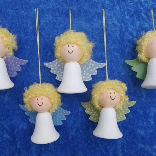 Kit de bricolage de noël 5 des anges de filé de coton tchèque décor à la maison des enfants de style sku-132703
