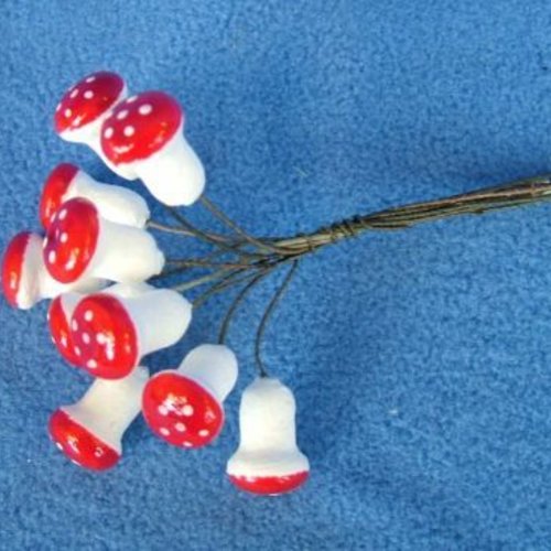 10pcs champignon amanite laqué filé de coton tchèque couronne miniature de décoration de style vinta sku-132856