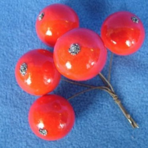 5pcs grande pomme rouge laqué filé de coton tchèque couronne miniature de décoration de style vintag sku-132866