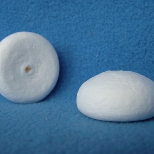 2pcs blanc tour de l'hémisphère du coton filé tchèque fimo visage formulaire vierge en forme de dôme sku-132835