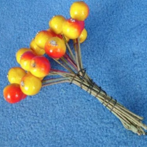 10pcs jaune rowan berry laqué filé de coton tchèque couronne miniature de décoration de style vintag sku-132861