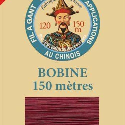 1 bobine de grenat 535 fil au chinois sajou le port de gants au fil ciré de coton rouge française pa sku-130120