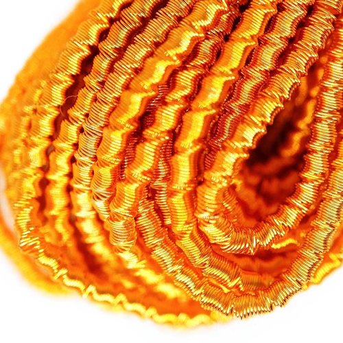 10g de miel orange rond ondulé en spirale de cuivre à la main broderie française fine métallique cou sku-133319