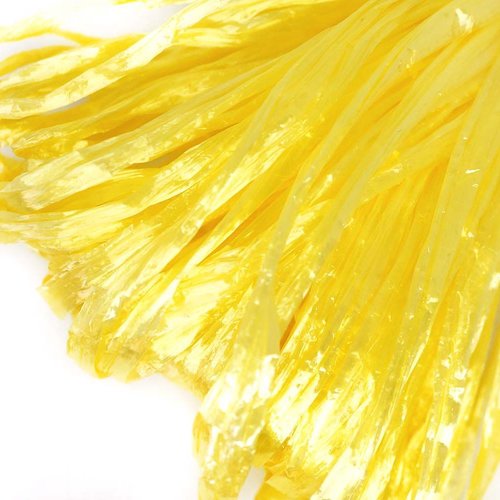 5m de citron jaune perle plate raphia bande en nylon de broderie à la main en fil d'orfèvrerie lunev sku-133594