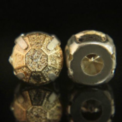 25pcs or rond acrylique de feuille de laiton coudre sur les facettes des pierres cabochon pierre pré sku-133759