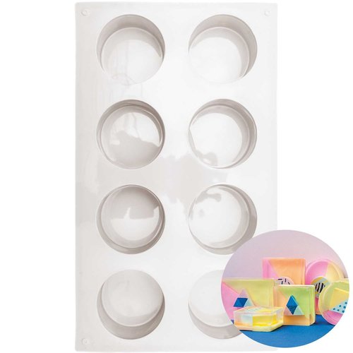 1pc 8 autour de moule en silicone de réglage du support de savon plaque de cuisson fondant de cuisin sku-133053