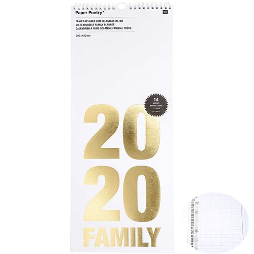 1pc or blanc de la famille personnalisée de calendrier organisateur 2020 a4 mur minimalistes décorat sku-132993